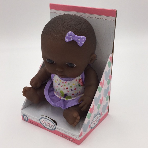 My Sweet Baby Lil' Cutesies African American Baby Doll Black Plastic Purple New - Picture 3 of 14